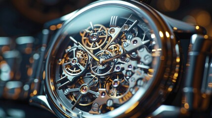 Fototapeta premium A close-up shot of a watch with a metal band, great for illustrating timepieces or accessories