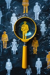 Obraz premium A magnifying glass with an image of a person, useful for searches and research