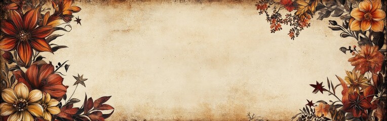 Obraz premium Enchanted Book Page with Floral Motifs