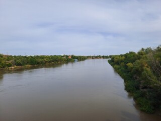 river and clouds
