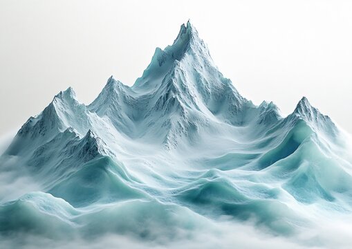 Serene snow-capped mountain scene, perfect for design projects related to nature, travel, winter holidays, and meditation with ample text space.