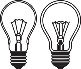 Obraz premium A set of light bulb on white background symbol electric lamp vector illustration.