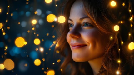 Glowing fairy light chains , Christmas