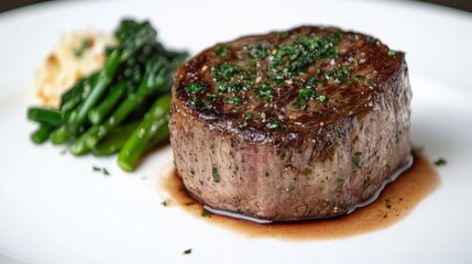 Gourmet Pan Seared Filet Mignon with Broccolini