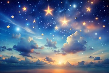 Naklejka premium Romantic Starry Sky Gradient with Soft Pink and Purple Hues
