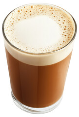 PNG Glass of creamy coffee with foam