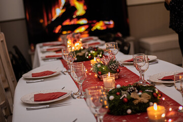 Décorations et table de Noël