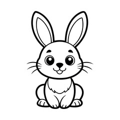 bunny colouring page vector design on a white background