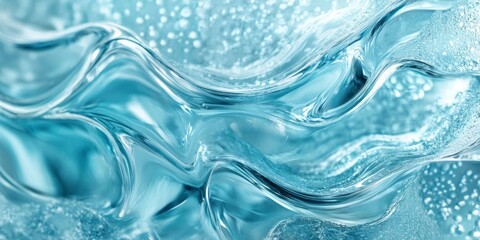 Obraz premium Wavy Glass Shapes Background, Generative AI