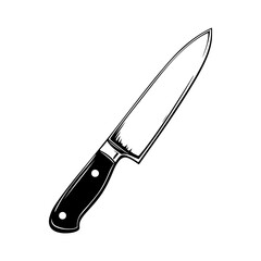 Kitchen knife - utensil on isolated transparent background