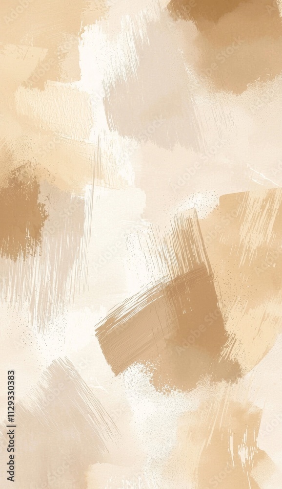 Poster beige abstract background featuring dynamic brushstrokes and textures, creating a visually appealing