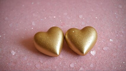 golden Heart Valentines Day Background with Sweet and Romantic colors background