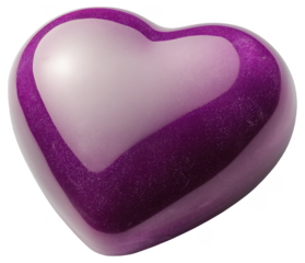 PNG Purple heart-shaped glossy object with gradient colors
