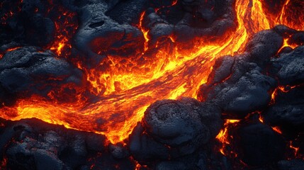 Dynamic Molten Lava Texture: A Liquid Rock Relief Reflecting Earth&acirc;&euro;&trade;s Intense Heat