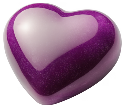 PNG Purple heart-shaped glossy object with gradient colors