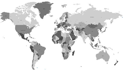 Obraz premium World map. Modern color vector map. Silhouette map.