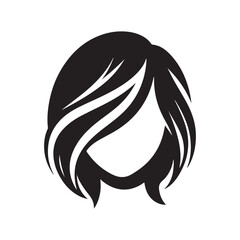 Classic Women Hair Silhouette Design - Vector Logo for Timeless Beauty and Modern Branding Needs