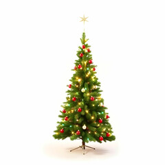 Fototapeta premium Beautiful Christmas tree isolated on white background