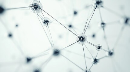 Network structure chemical bonds in molecular level of lines and points, dots and connections
