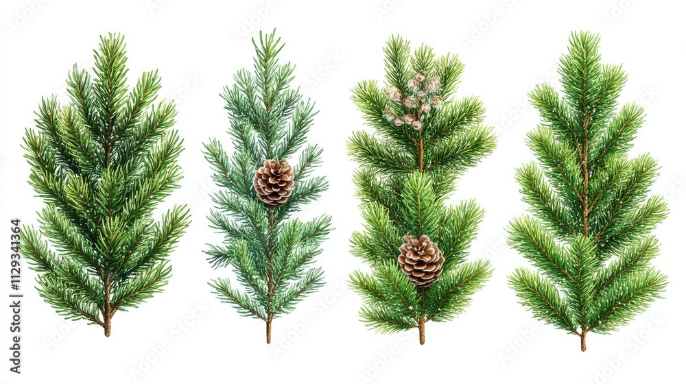 Poster A group of pine trees with cones
