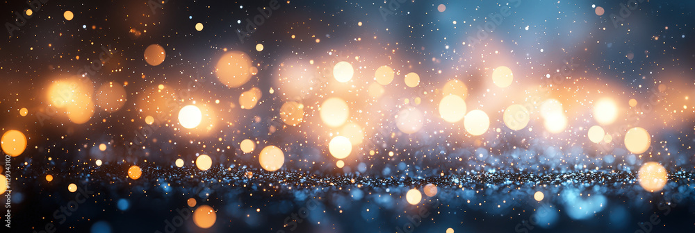 Aufkleber Soft bokeh lights illuminate a dark background, creating a magical nighttime ambiance filled with shimmering colors. Perfect for background use in videos and projects