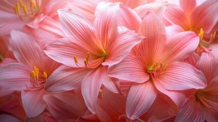 Fototapeta premium Close-up of Beautiful Pink Lilies