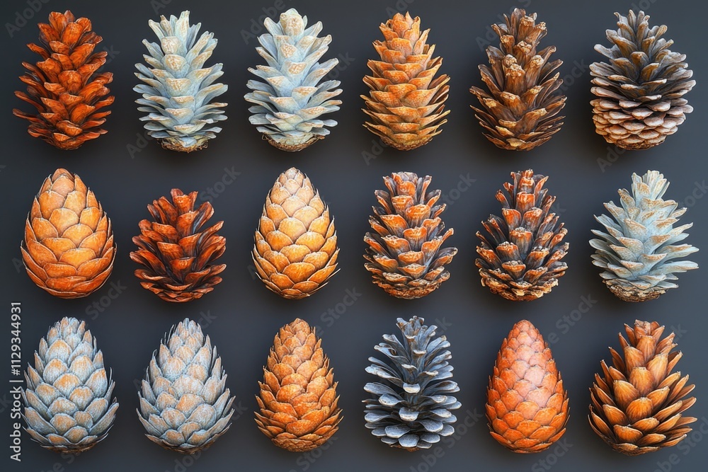 Poster a collection of pine cones arranged on a table