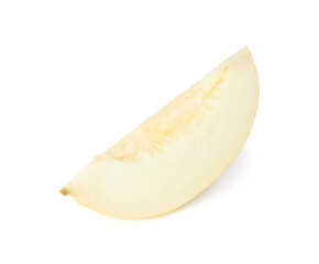 Slice of ripe melon isolated on white