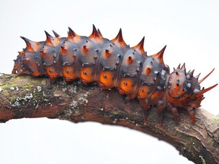 Close-up of caterpillar on tree branch