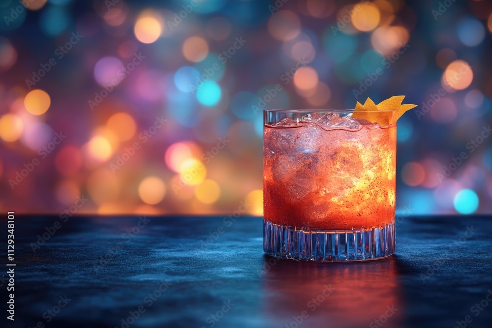 Poster a glass filled with a drink sitting on top of a table, suitable for use in images of everyday life o