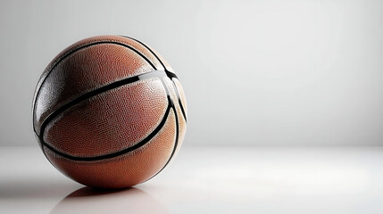 Obraz premium A basketball is sitting on a white surface