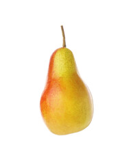 One whole ripe pear isolated on white