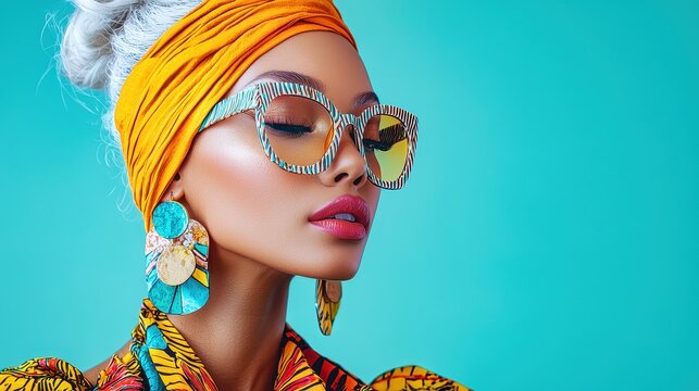 Vibrant fashion statement reflecting summer energy with bold colors and striking accessories