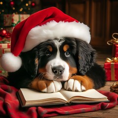 Bernese Mountain Dog Puppy Christmas