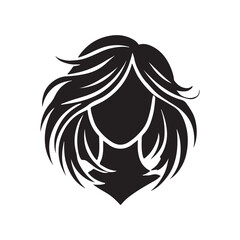 Abstract Women Hair Silhouette Logo Vector - Iconic Design for Beauty and Fashion Industry Professionals