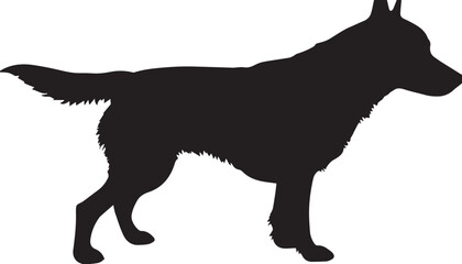 Dog silhouette. Vector illustration of dog silhouette. Vector black silhouette of a dog isolated on a white background.
