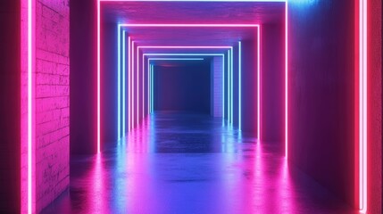 Abstract futuristic techno vibes in neon