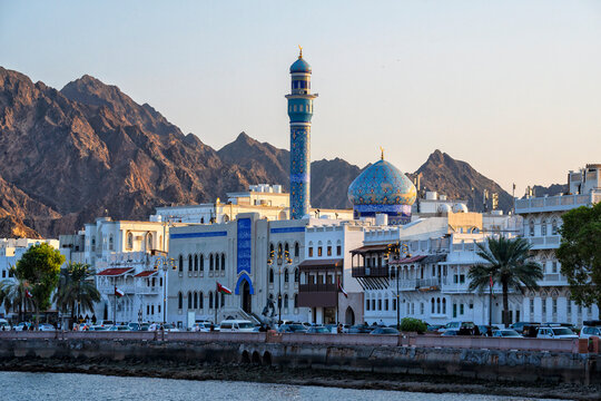 Muscat, Oman, Muttrah Corniche. Travel and summer tourism in Arab countries