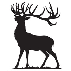 Deer silhouette isolated on white background