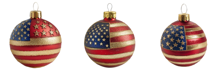 Set of A close-up of a Christmas ornament shaped like a globe on transparent png background