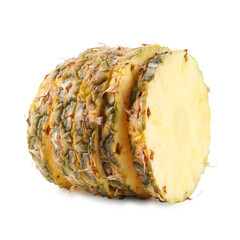 Pieces of juicy pineapple isolated on white
