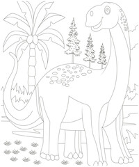 Unique Dinosaur coloring page for kids and adults. Dinosaur coloring page for children 