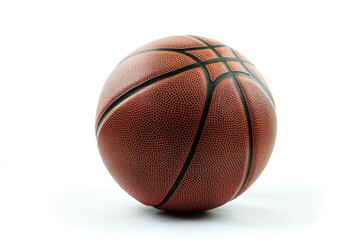 Obraz premium Close-up shot of a basketball on a white surface