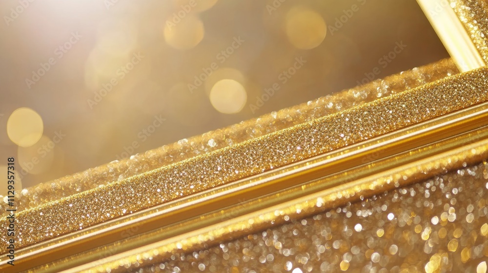 Poster a decorative gold frame surrounds a mirror with a reflective surface, perfect for use as an accent w