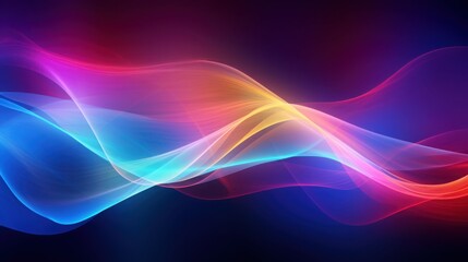 Fototapeta premium Abstract Colorful Waves Flowing Dynamically Across Dark Background