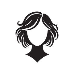 Elegant Girl Hair Silhouette Vector Illustration for Feminine Logo, Branding, and Digital Design Projects