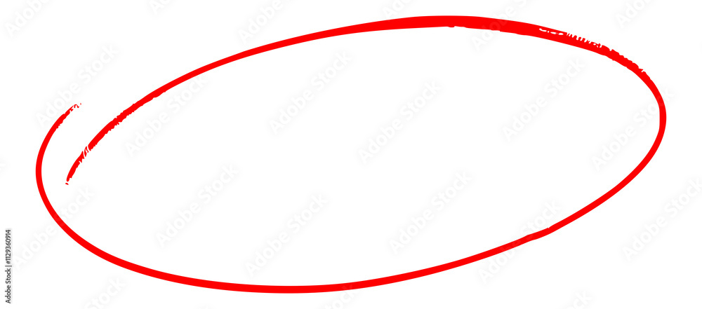 Fototapete red circle mark on transparent background. png simple image for exam, mistake, paper, highlighting e