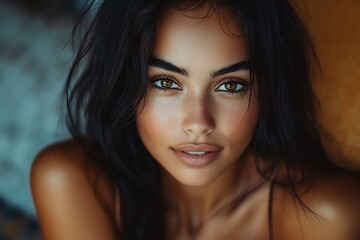 Obraz premium Sun-Kissed Freckled Woman Headshot