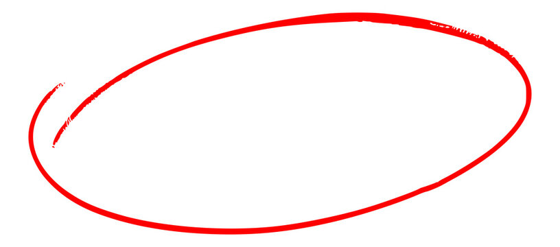 red circle mark on transparent background. png simple image for exam, mistake, paper, highlighting etc concept