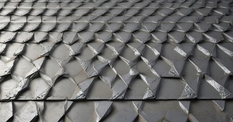 Obraz premium Close-up of metal galvanized diamond mesh texture on cement background, diamond, galvanized